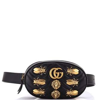 Gucci GG Marmont Belt Bag Embellished Matelasse Leather