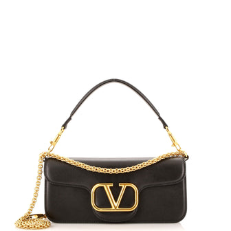 Valentino Garavani VLogo Loco Flap Shoulder Bag Leather Medium