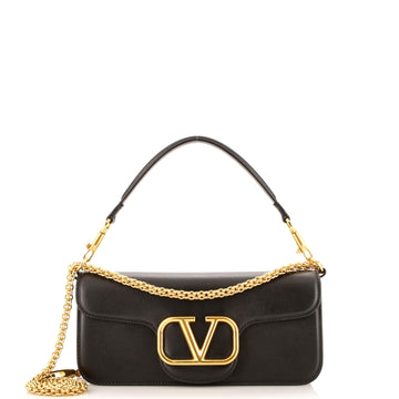 Valentino Garavani VLogo Loco Flap Shoulder Bag Leather Medium