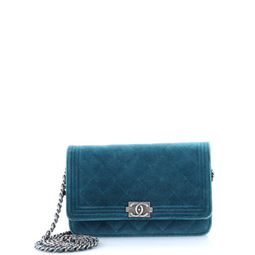 Chanel Boy Wallet on Chain Quilted Velvet