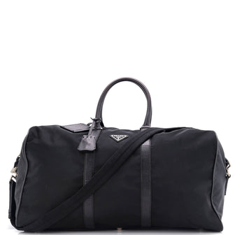 Prada Convertible Weekender Bag Tessuto with Saffiano Leather Large