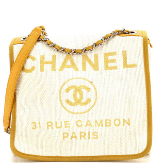 Chanel Deauville Messenger Bag Raffia Small