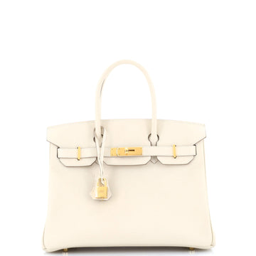 Hermes Birkin Handbag Light Epsom with Gold Hardware 30