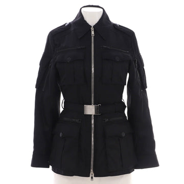 Prada Women's Military Belted Zip Jacket Nylon