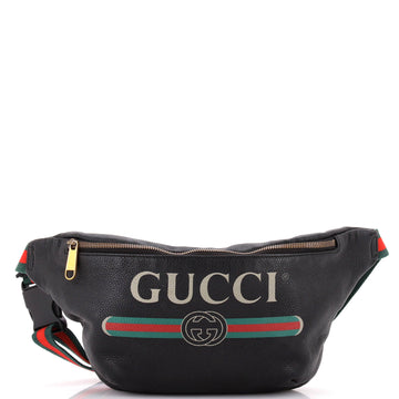 Gucci Logo Belt Bag Printed Leather Medium