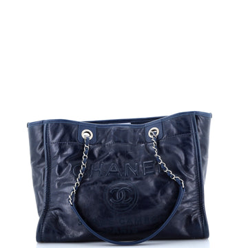 Chanel Deauville Tote Glazed Calfskin Small