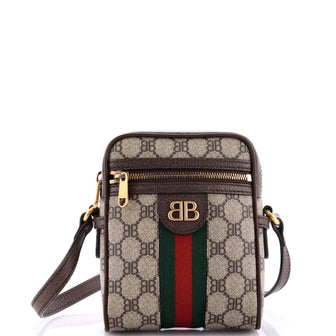 Balenciaga x Gucci The Hacker Project Zip Messenger Bag BB Coated Canvas Mini