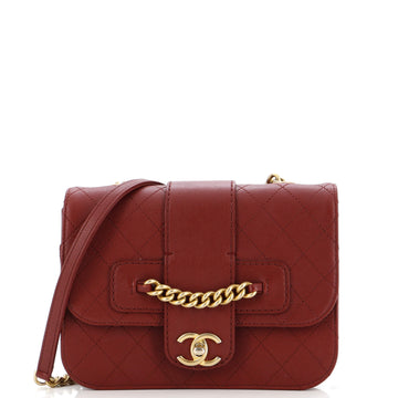 Chanel Front Chain Flap Bag Quilted Sheepskin Medium