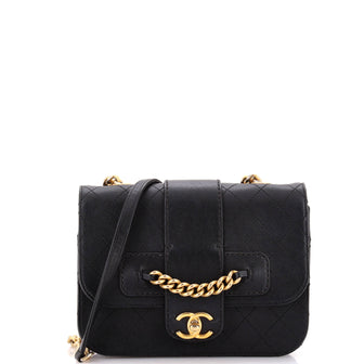 Chanel Front Chain Flap Bag Quilted Sheepskin Medium