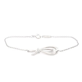 Tiffany & Co. Bow Knot Chain Bracelet 18K White Gold and Diamonds Small