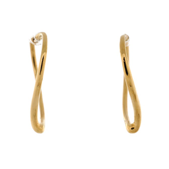 Tiffany & Co. Elsa Peretti Open Heart Hoop Earrings 18K Yellow Gold Medium