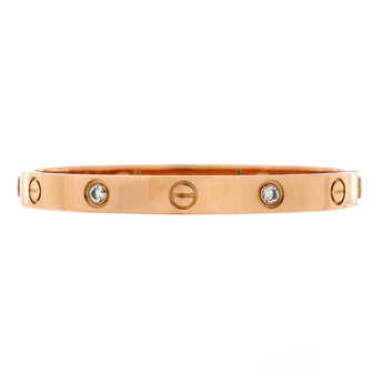Cartier Love 4 Diamond Bracelet 18K Rose Gold with Diamonds