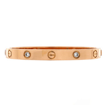 Cartier Love 4 Diamond Bracelet 18K Rose Gold with Diamonds
