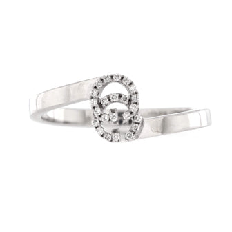 Gucci GG Running Ring 18K White Gold with Diamonds 7mm