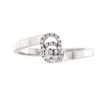 Gucci GG Running Ring 18K White Gold with Diamonds 7mm