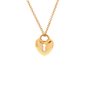 Tiffany & Co. Heart Lock Pendant Necklace 18K Rose Gold