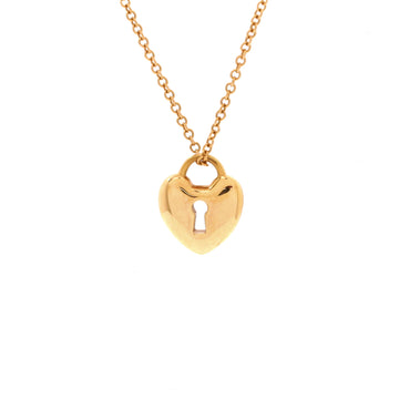 Tiffany & Co. Heart Lock Pendant Necklace 18K Rose Gold