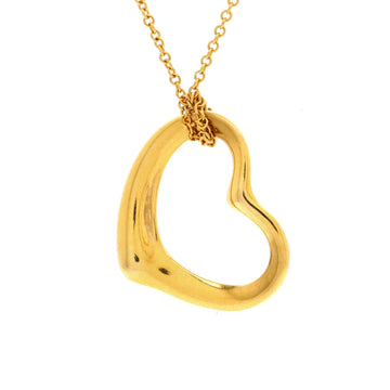 Tiffany & Co. Elsa Peretti Open Heart Pendant Necklace 18K Yellow Gold 22mm