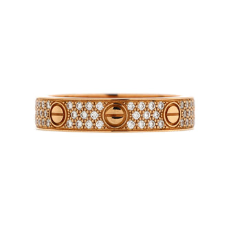 Cartier Love Wedding Band Pave Diamonds Ring 18K Rose Gold and Diamonds