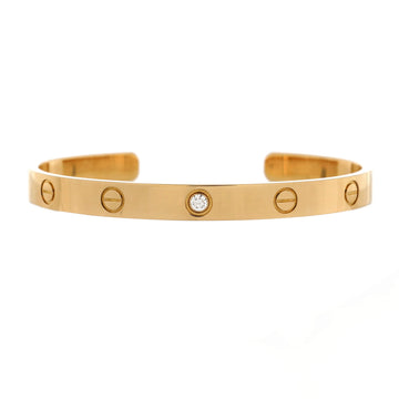 Cartier Love 1 Diamond Cuff Bracelet 18K Yellow Gold with Diamond
