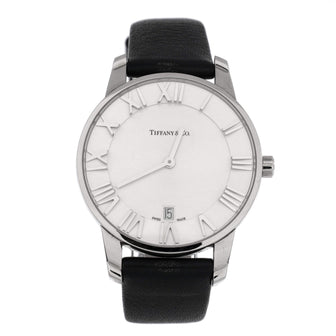 Tiffany & Co. Atlas 2-Hand Quartz Watch Stainless Steel and Leather 38
