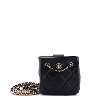Chanel CC Shopping Clutch with Chain Quilted Lambskin