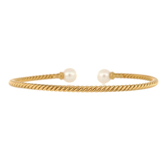 David Yurman Solari Cuff Bracelet 18K Yellow Gold with Pearls 7mm