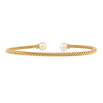 David Yurman Solari Cuff Bracelet 18K Yellow Gold with Pearls 7mm