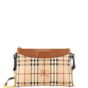 Burberry Peyton Crossbody Bag Haymarket Coated Canvas