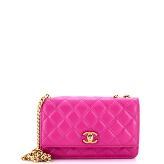 Chanel All Slide Long Wallet on Chain Quilted Lambskin