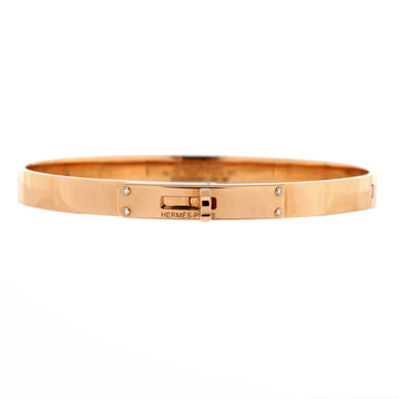 Hermes Kelly Bracelet 18K Rose Gold with 4 Diamonds Small