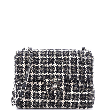 Chanel Square Classic Single Flap Bag Quilted Tweed Mini