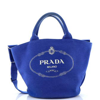 Prada Canapa Convertible Shopping Tote Canvas Medium