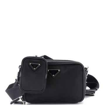 Prada Brique Camera Crossbody Bag Re-Nylon with Saffiano Leather Small