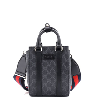 Gucci Convertible Web Open Tote GG Coated Canvas Mini