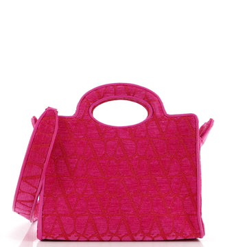 Valentino Garavani Le Troisieme Tote Toile Iconograph Velvet Mini