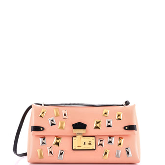 Louis Vuitton Sac Triangle Handbag Embellished Glazed Calfskin PM