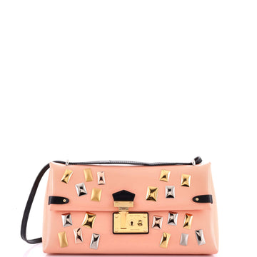 Louis Vuitton Sac Triangle Handbag Embellished Glazed Calfskin PM