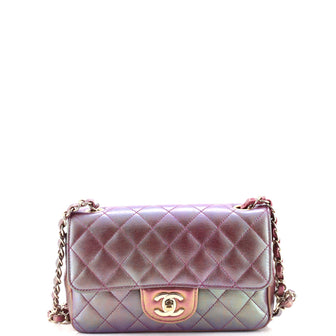 Chanel Classic Single Flap Bag Quilted Iridescent Lambskin Mini