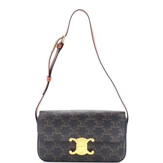 Celine Triomphe Shoulder Bag Triomphe Coated Canvas Medium