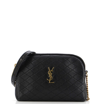 Saint Laurent Gaby Zipped Pouch Crossbody Quilted Leather
