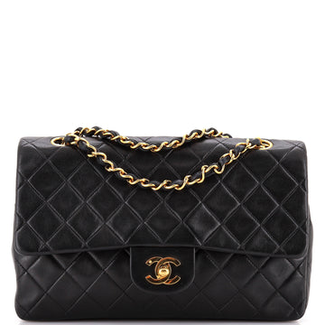 Chanel Vintage Classic Double Flap Bag Quilted Lambskin Medium