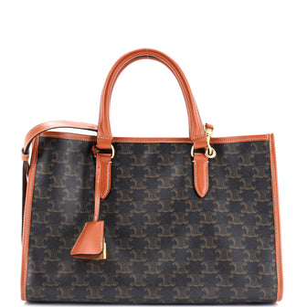 Celine Horizontal Cabas Tote Triomphe Coated Canvas Mini