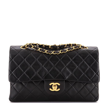 Chanel Vintage Classic Double Flap Bag Quilted Lambskin Medium