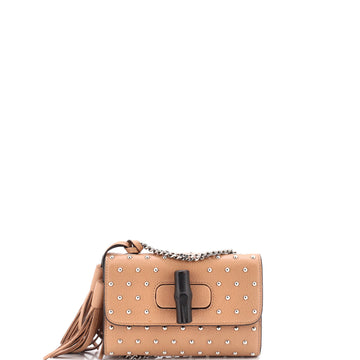 Gucci Miss Bamboo Shoulder Bag Studded Leather Small