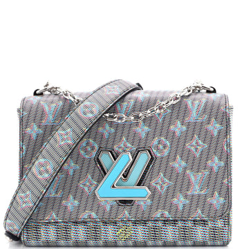 Louis Vuitton Twist Handbag Damier Monogram LV Pop Leather MM