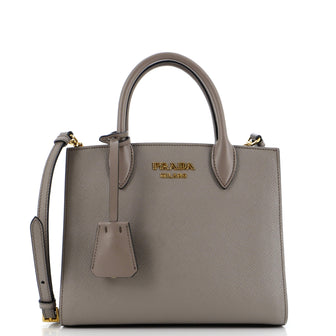 Prada Bibliotheque Tote Saffiano with City Calf Small