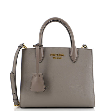Prada Bibliotheque Tote Saffiano with City Calf Small
