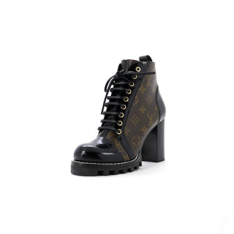 Louis Vuitton Women's Star Trail Ankle Boots Monogram Canvas with Patent