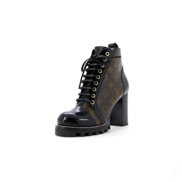 Louis Vuitton Women's Star Trail Ankle Boots Monogram Canvas with Patent